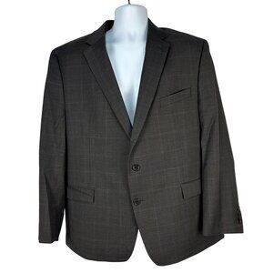 Lauren Ralph Lauren Mens Plaid Wool Blend Blazer 46R Gray